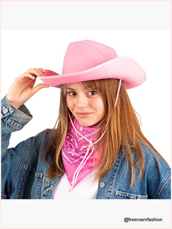 Cowgirl Costume Hat & Bandana Set for Women Western Rodeo Party main image 4